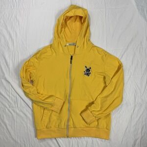 BKYS Lucky Charm Voodoo Bunny‎ Yellow Full Zip Sweatshirt Hoodie Streetwear Sz M